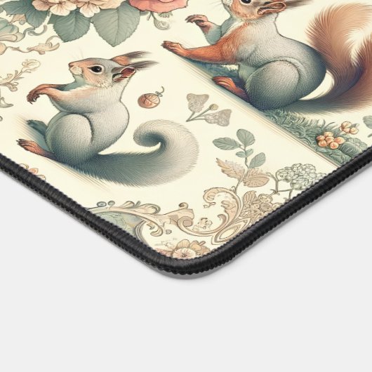 Viktorianisches Wald Eichhörnchen Tapestry Schreibtischunterlage (Ecke)