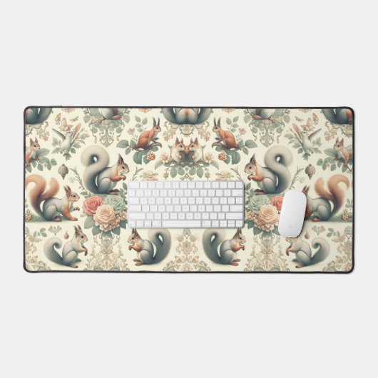 Viktorianisches Wald Eichhörnchen Tapestry Schreibtischunterlage (Tastatur & Maus)