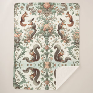 Viktorianisches Wald Eichhörnchen Tapestry Sherpadecke