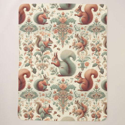 Viktorianisches Wald Eichhörnchen Tapestry Sherpadecke (Vorderseite)
