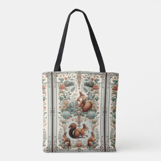 Viktorianisches Wald Eichhörnchen Tapestry Tasche (Rückseite)