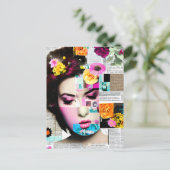 Viktorianisches weibliches Papier Collage Effect A Postkarte (Stehend Vorderseite)