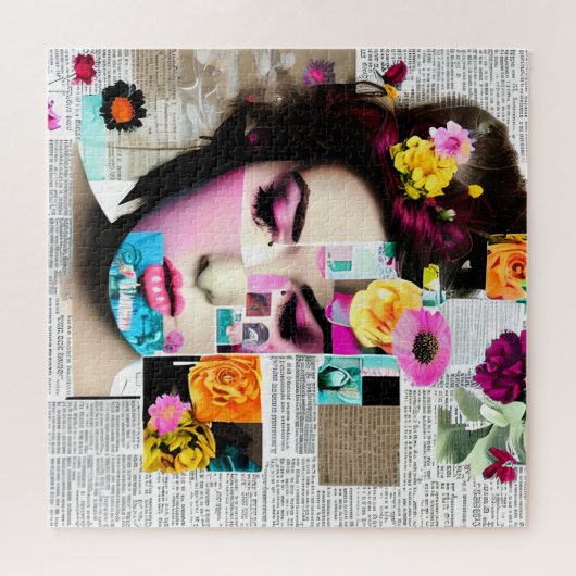 Viktorianisches weibliches Papier Collage Effect A Puzzle (Horizontal)
