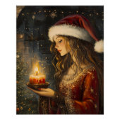 Viktorianisches Weihnachts-Glow-Art-Poster Poster (Vorderseite)