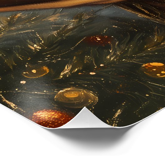 Viktorianisches Weihnachts-Glow-Art-Poster Poster (Ecke)