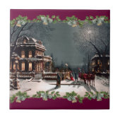 Viktorianisches Weihnachts-Party Tile Fliese (Vorderseite)