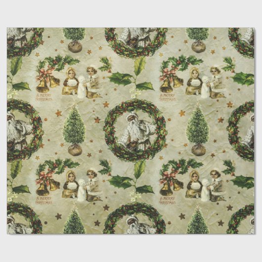 Viktorianisches Weihnachts-Trio II-Umschlagpapier Geschenkpapier (Flach)
