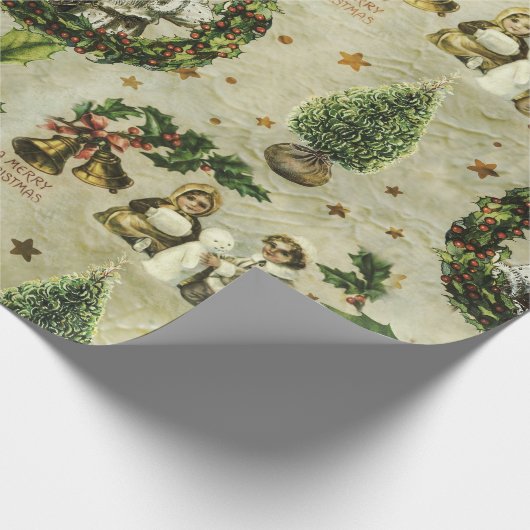 Viktorianisches Weihnachts-Trio II-Umschlagpapier Geschenkpapier (Ecke)