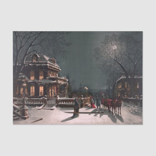 Viktorianisches Weihnachtsabend Seidenpapier (Vorderseite)