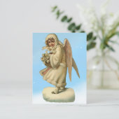 Viktorianisches Weihnachtsangel Girl Feiertagspostkarte (Stehend Vorderseite)