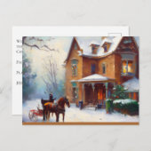 Viktorianisches Weihnachtsbild Einladung Postkarte (Vorne/Hinten)