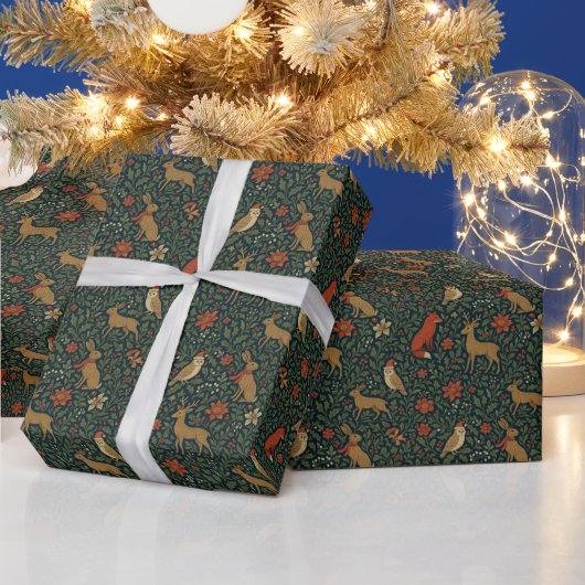 Viktorianisches Weihnachtsblumenmuster Geschenkpapier (Feiertage)
