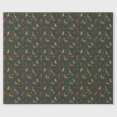 Viktorianisches Weihnachtsblumenmuster Geschenkpapier (Flach)