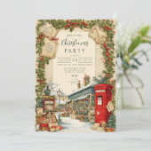 Viktorianisches Weihnachtsdorf Einladung (Stehend Vorderseite)