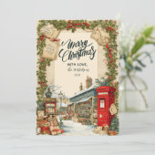 Viktorianisches Weihnachtsdorf Feiertagskarte (Stehend Vorderseite)