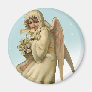 Viktorianisches Weihnachtsengel-Mädchen Magnet