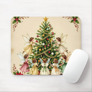 Viktorianisches Weihnachtsfeen-Treffen Mousepad