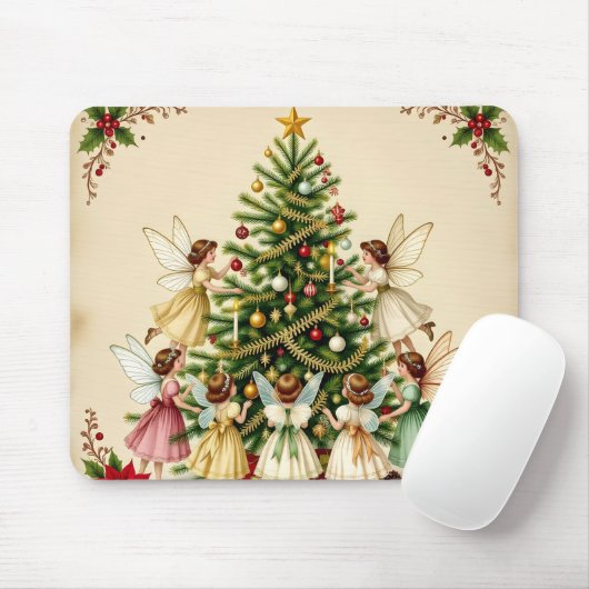Viktorianisches Weihnachtsfeen-Treffen Mousepad (Mit Mouse)