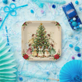 Viktorianisches Weihnachtsfeen-Treffen Pappteller (Party)