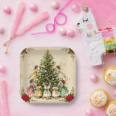 Viktorianisches Weihnachtsfeen-Treffen Pappteller (Party)