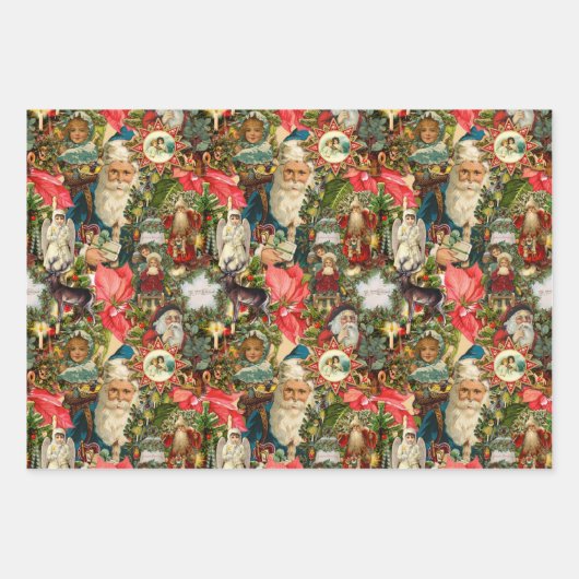 Viktorianisches Weihnachtsfest Geschenkpapier Set (Vorderseite)