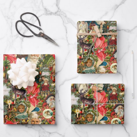Viktorianisches Weihnachtsfest Geschenkpapier Set (Vorderseite)
