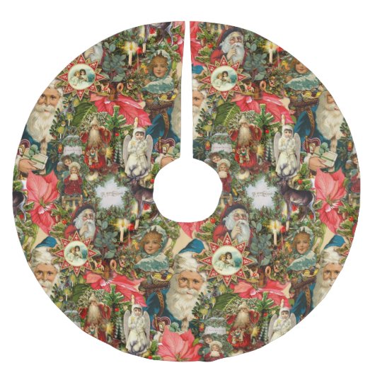 Viktorianisches Weihnachtsfest Polyester Weihnachtsbaumdecke (Vorderseite)