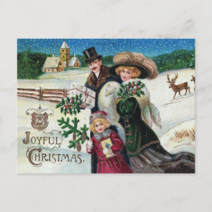 Viktorianisches Weihnachtsfest Postkarte