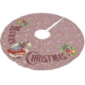 Viktorianisches Weihnachtsgeschäft | Lila Polyester Weihnachtsbaumdecke (Schrägansicht)