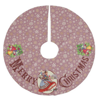 Viktorianisches Weihnachtsgeschäft | Lila Polyester Weihnachtsbaumdecke