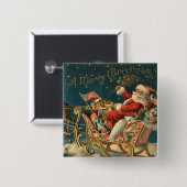 Viktorianisches Weihnachtsgeschenk-Button Button (Vorne & Hinten)