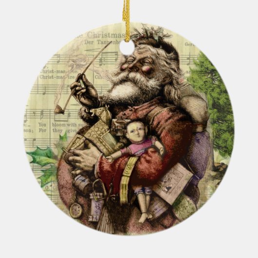 Viktorianisches Weihnachtsgeschenk Keramik Ornament (Hinten)