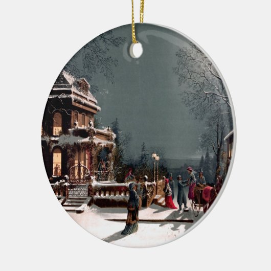 Viktorianisches Weihnachtsgeschenk Party Keramikornament (Links)