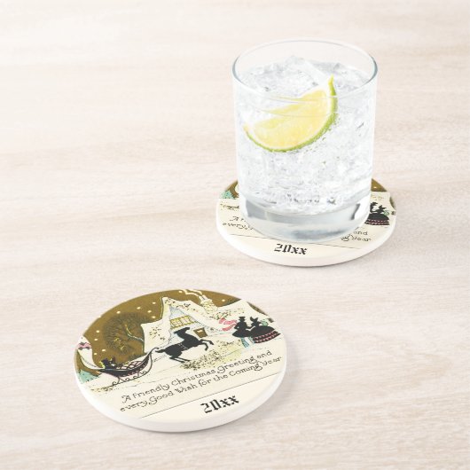 Viktorianisches Weihnachtsjahr Untersetzer (Seite)