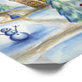 Viktorianisches Weihnachtspaar Poster (Ecke)