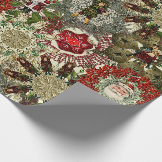 Viktorianisches Weihnachtspinwheel Geschenkpapier (Ecke)