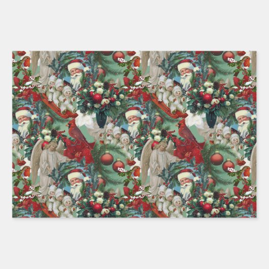 Viktorianisches Weihnachtsportrait Geschenkpapier Set (Vorderseite 3)