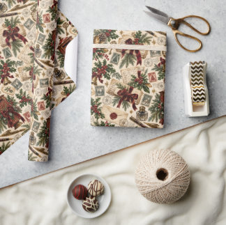 Viktorianisches Weihnachtspostamt Geschenkpapier