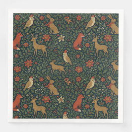 Viktorianisches Weihnachtstier und Botanisch Serviette