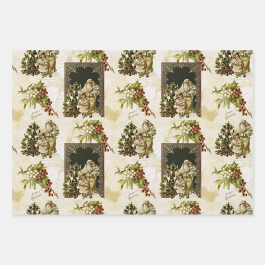 Viktorianisches WeihnachtsTrio Geschenkpapier Set (Vorderseite)