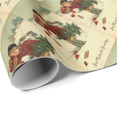 Viktorianisches WeihnachtsVintage Retro Kunst Geschenkpapier (Rolleneckpunkt)