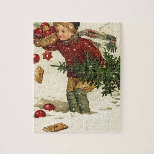 Viktorianisches WeihnachtsVintage Retro Kunst Puzzle (Vertikal)