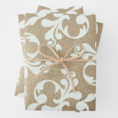 Viktorianisches Weißgold Hochzeitspapier Geschenkpapier Set (Beispiel)