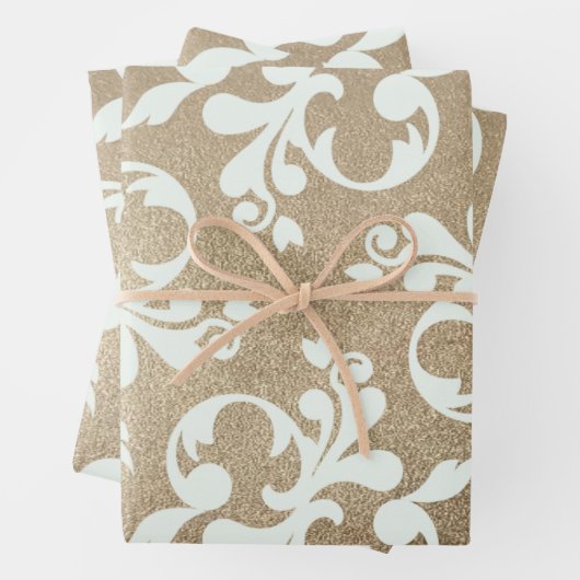 Viktorianisches Weißgold Hochzeitspapier Geschenkpapier Set (Beispiel)