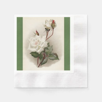 Viktorianisches Weißrosen-Grünbuch Napoleon Serviette