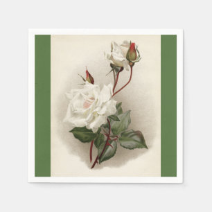 Viktorianisches Weißrosen-Grünbuch Napoleon Serviette