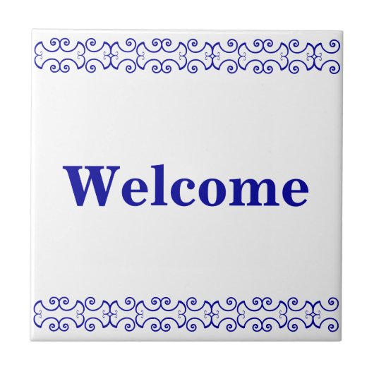 Viktorianisches willkommenes Zeichen Fliese (Vorderseite)