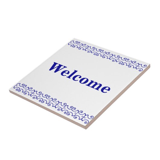 Viktorianisches willkommenes Zeichen Fliese (Seite)