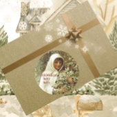 Viktorianisches Wintermädchen, Heilige Beere, weiß Runder Aufkleber