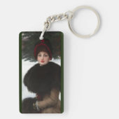 Viktorianisches Winterportrait Vintag Schlüsselanhänger (Rückseite)